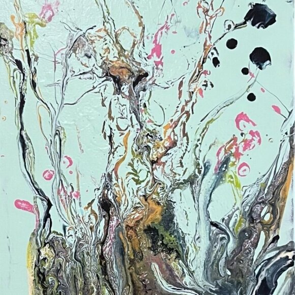 Original Acrylic Abstract Botanical Painting 2‎ Panel - Picture 7 of 13
